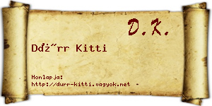 Dürr Kitti névjegykártya