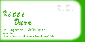 kitti durr business card